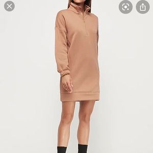 Camel colored sweatshirt dress